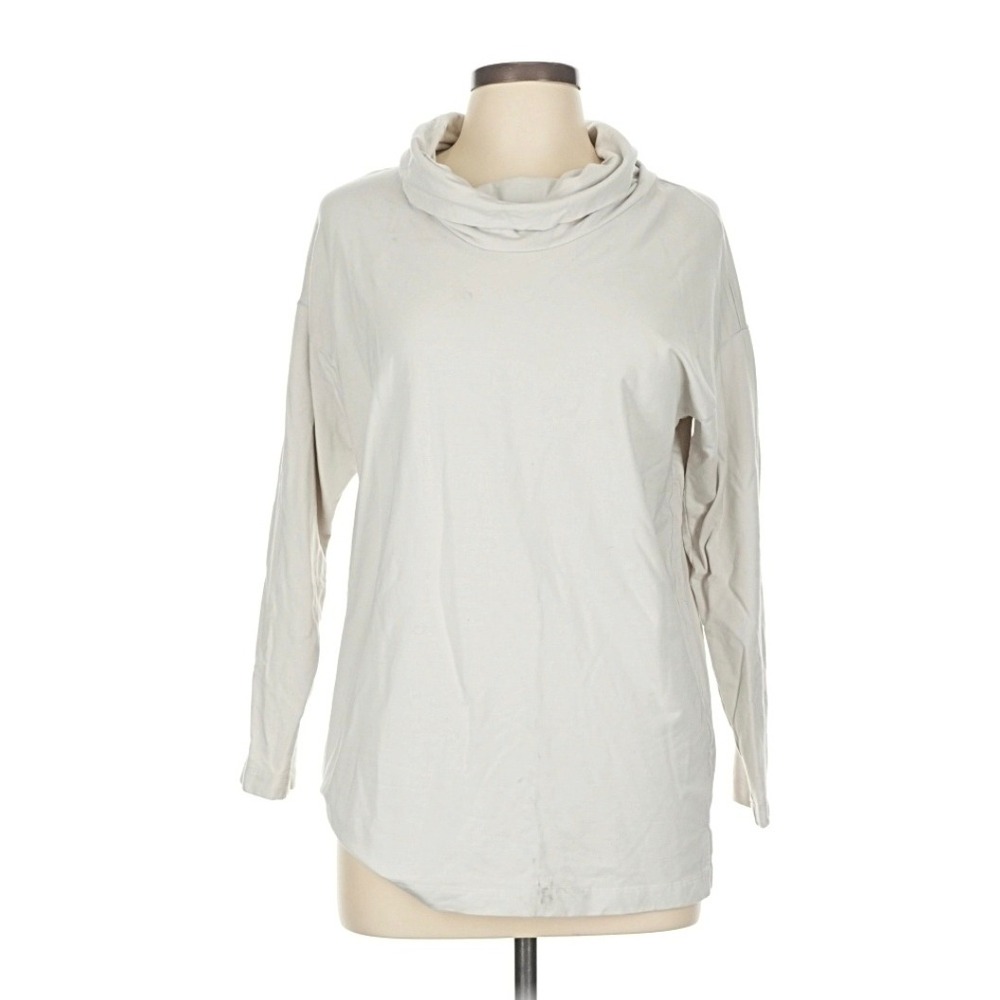 Banana Republic Womens Medium Cream Cowl Neck Long Sleeve Pullover Jersey Top